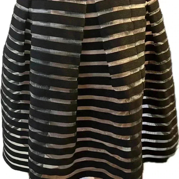 Forever 21 peplum skirt Medium/Large Black sheer stripe - Picture 7 of 8